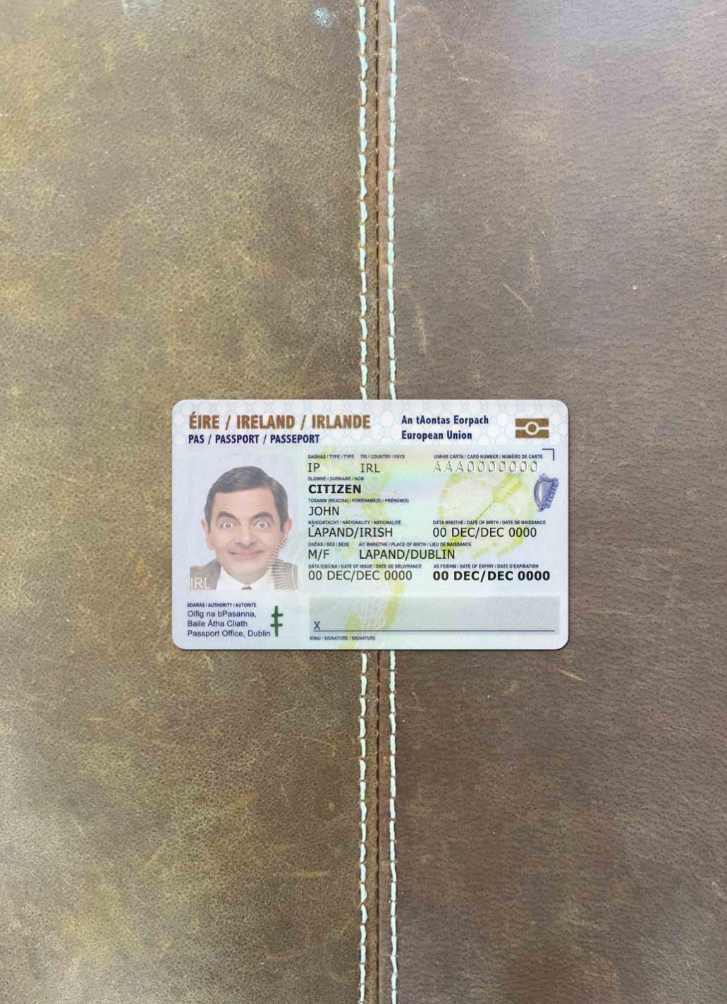 Ireland ID photolook FRONT PSD template